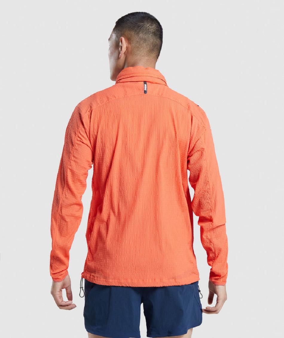 Correr Con Capucha Gymshark Speed Evolve Windbreaker Hombre Naranjas | CO 3693GSO